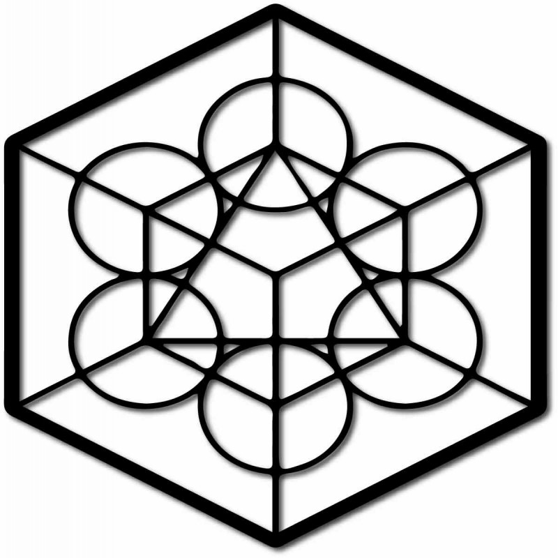 Geometrische Holzmalerei an der Erntewand