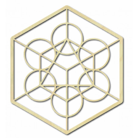 Geometrische Holzmalerei an der Erntewand