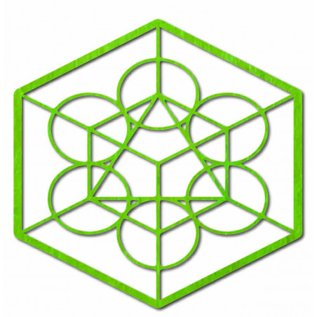 Geometrische Holzmalerei an der Erntewand