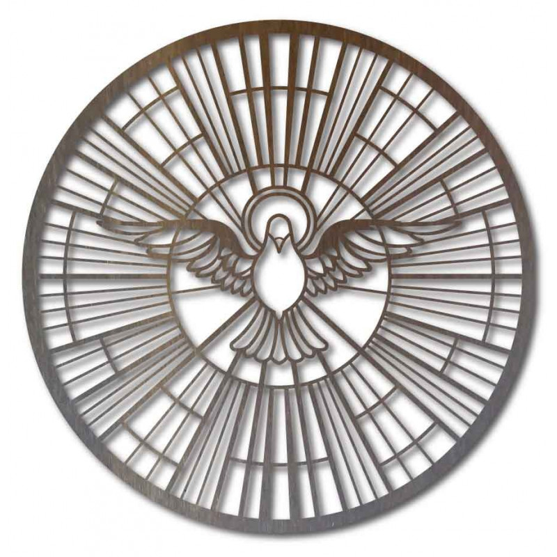 Heiliger Geist – Heiliges Buntglasfenster und Symbol des himmlischen Friedens