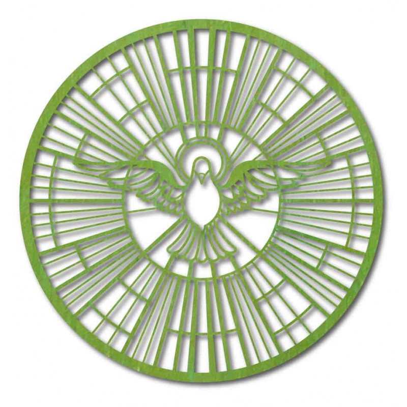 Heiliger Geist – Heiliges Buntglasfenster und Symbol des himmlischen Friedens