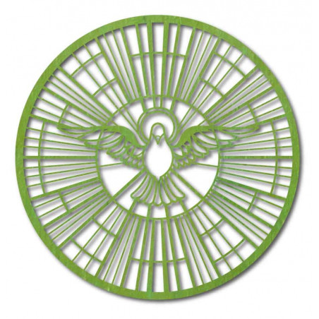Heiliger Geist – Heiliges Buntglasfenster und Symbol des himmlischen Friedens
