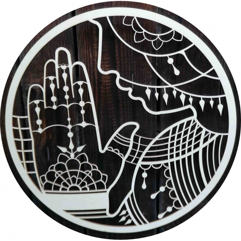 Stylesa - Holzmalerei an der Wand der Demut und...