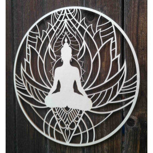 Wandmalerei Mandala und Buddha - ZIMMER 2