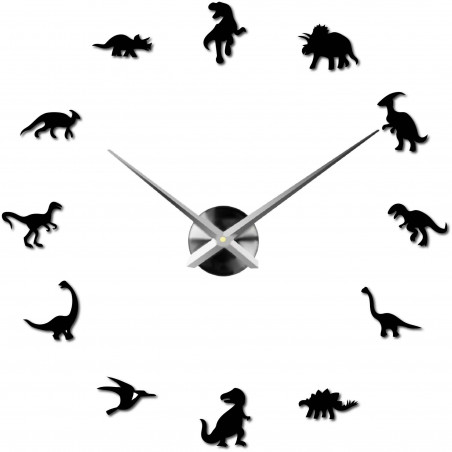 Große Dinosaurier-Spiegel-Wanduhr