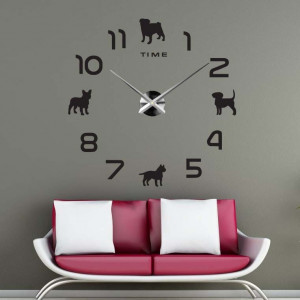 Hunde-Wanduhr