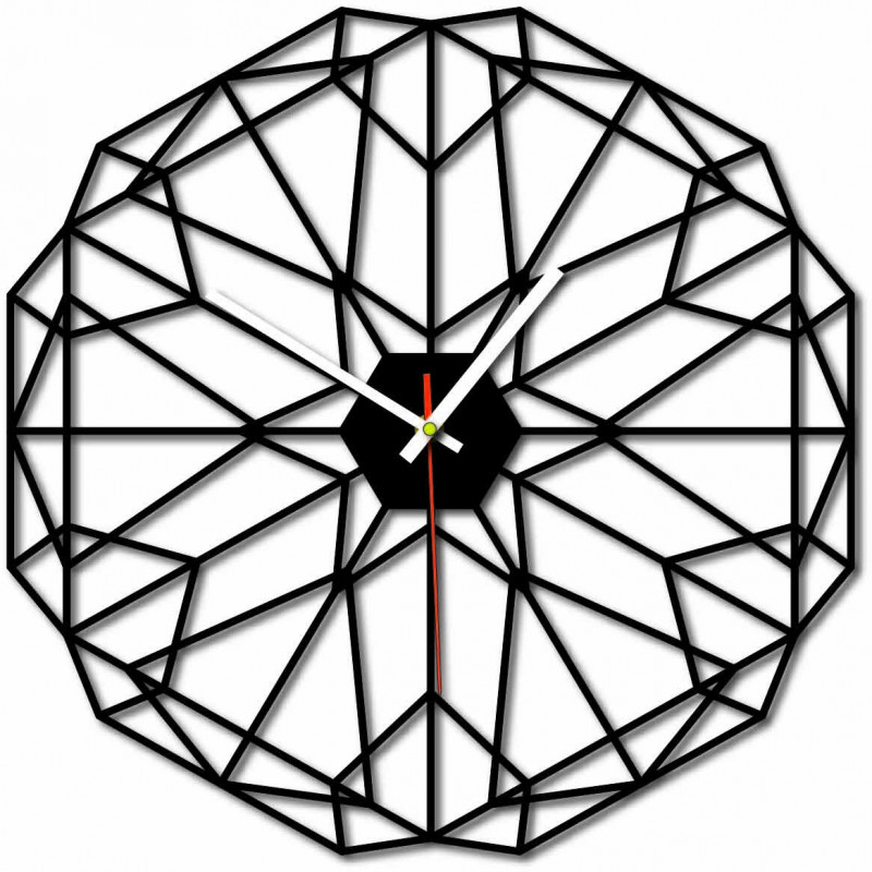 Geometrische Wanduhr auch schwarz X0097