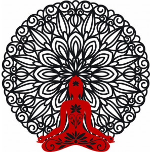 3D Wandbild Buddha im Mandala 50, 70, 90 cm 2