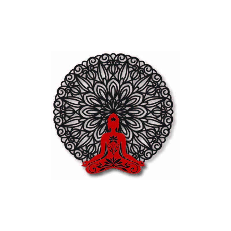 3D Wandbild Buddha im Mandala 50, 70, 90 cm