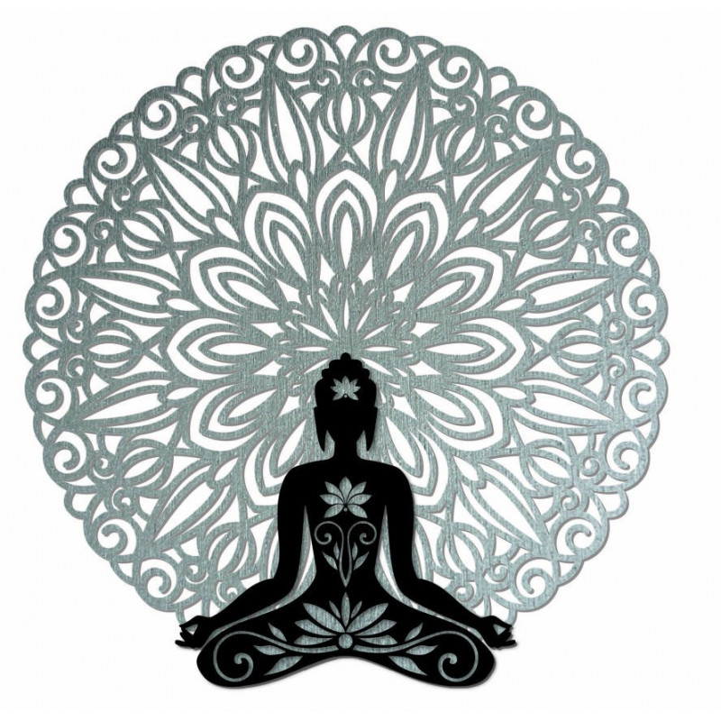 3D Wandbild Buddha im Mandala 50, 70, 90 cm