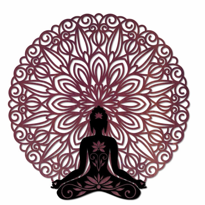 3D Wandbild Buddha im Mandala 50, 70, 90 cm