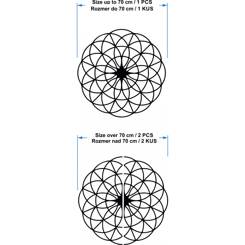 Magisches Holzmandala an der Wand - Kreise I...