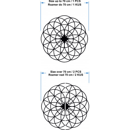 Magisches Holzmandala an der Wand - Kreise I Durchmesser FI 50, 60, 70, 80, 90, cm