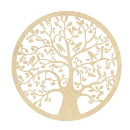 Holzbild eines Baumes und Vögel - HOJNISŤ