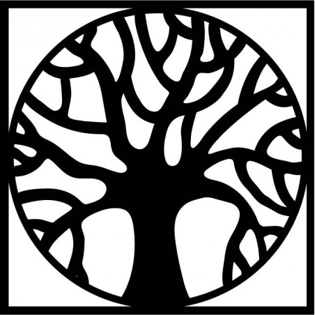 Wandbild aus Holz mit einem Baum im Kreis - POCCITT