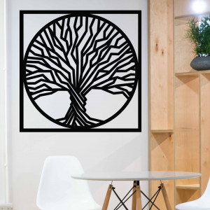 Sentop - Holzbild an der Wand eines Baumes in einem Rahmen