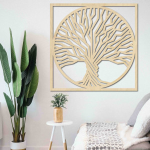 Holzwandbild Baum im Rahmen 2