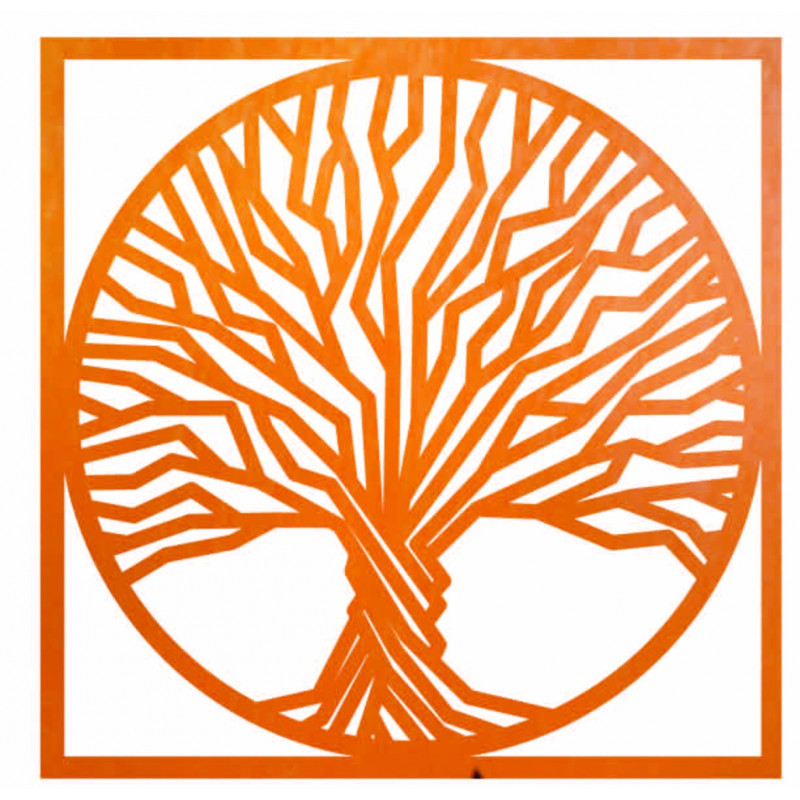 Holzwandbild Baum im Rahmen