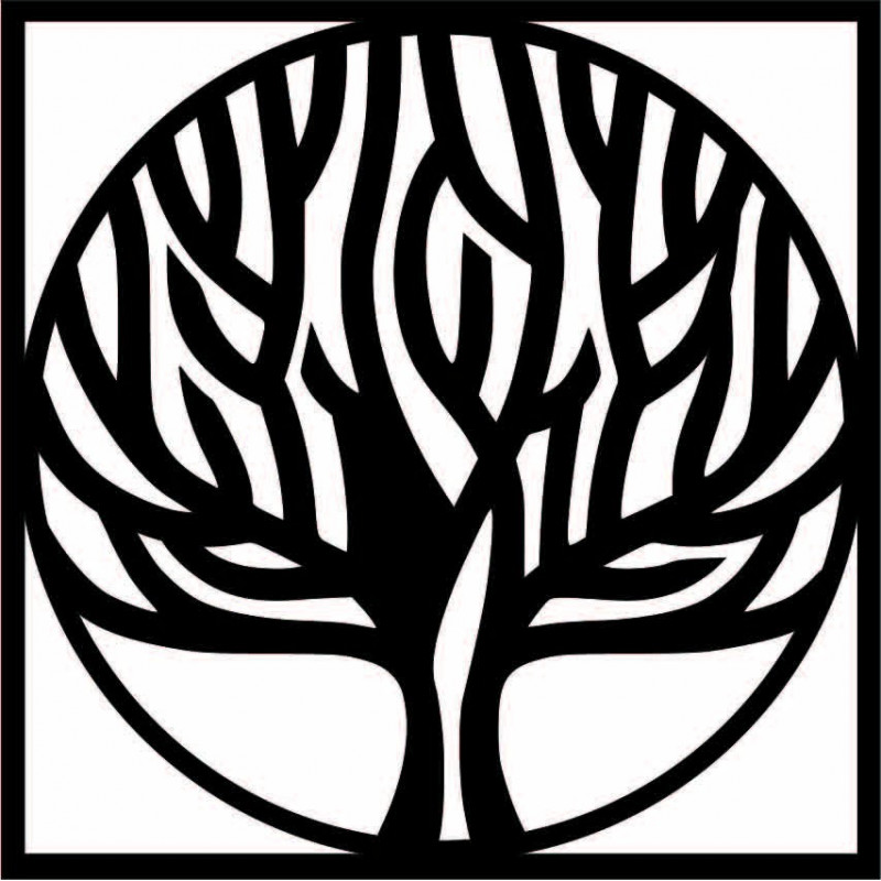 Wandbild Baum in Rahmen aus Holz UASVED