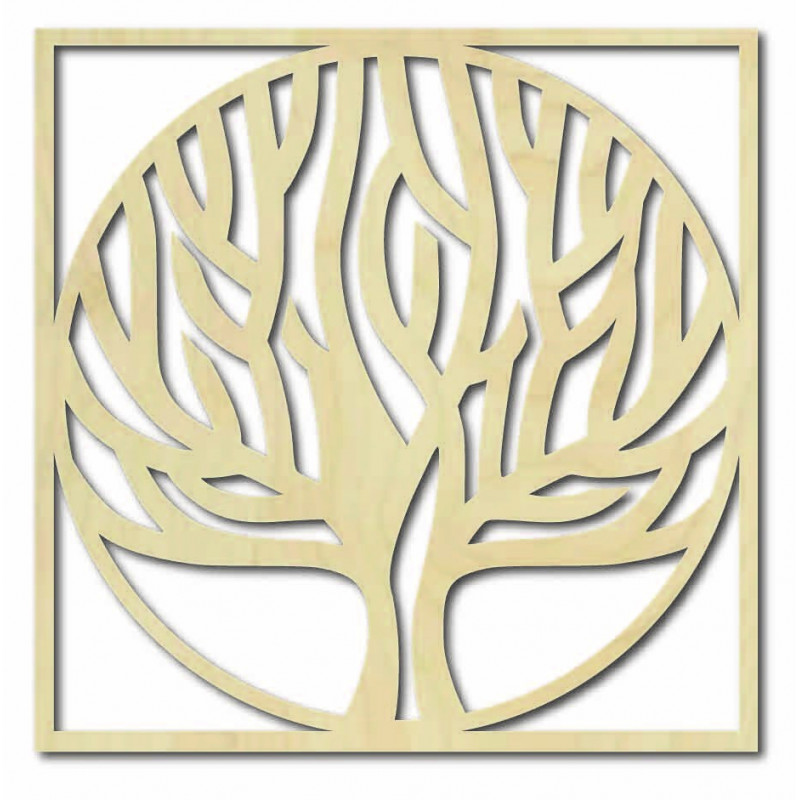 Wandbild Baum in Rahmen aus Holz UASVED