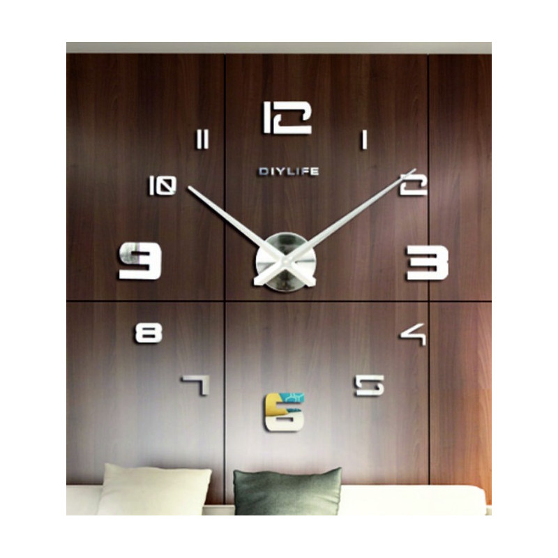 Klebespiegel-Wanduhr PROFI CLOCK 3D