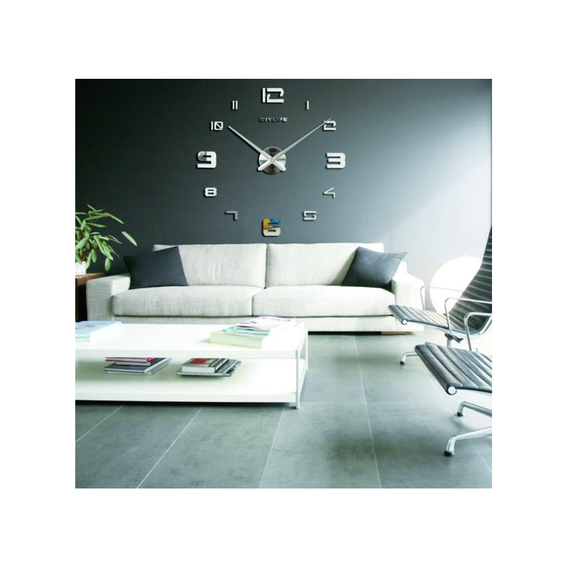 Klebespiegel-Wanduhr PROFI CLOCK 3D