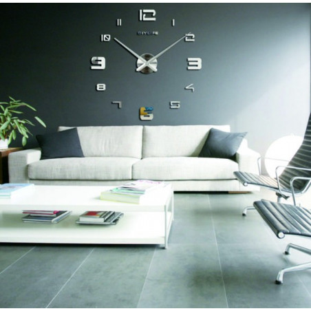 Klebespiegel-Wanduhr PROFI CLOCK 3D