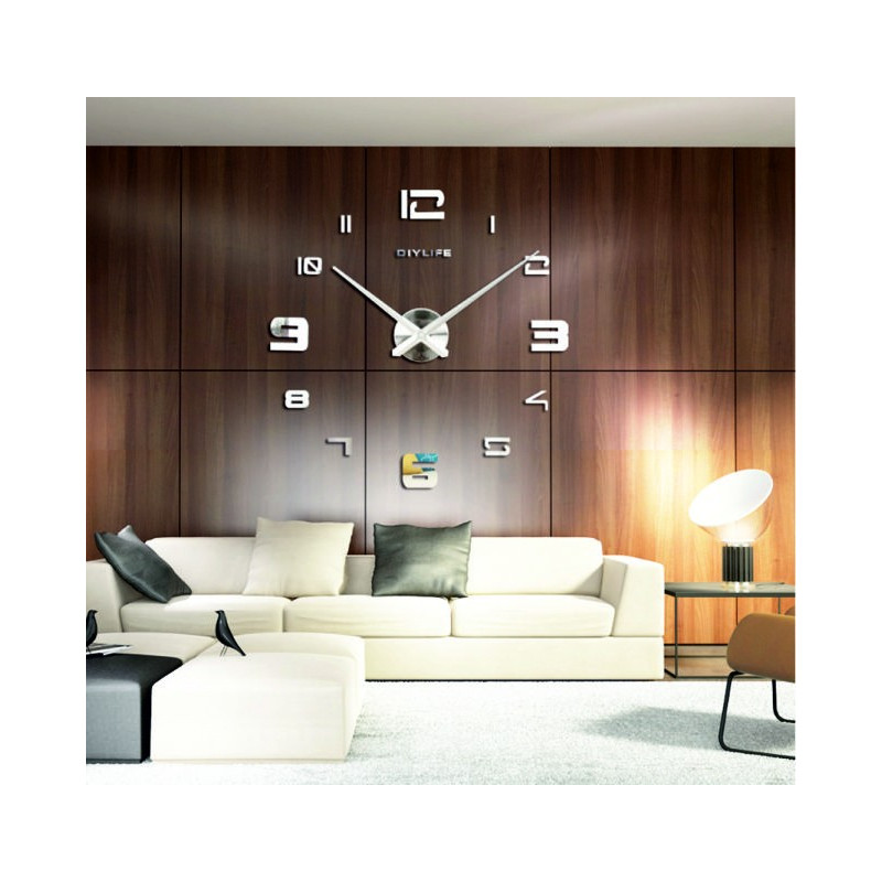 Klebespiegel-Wanduhr PROFI CLOCK 3D