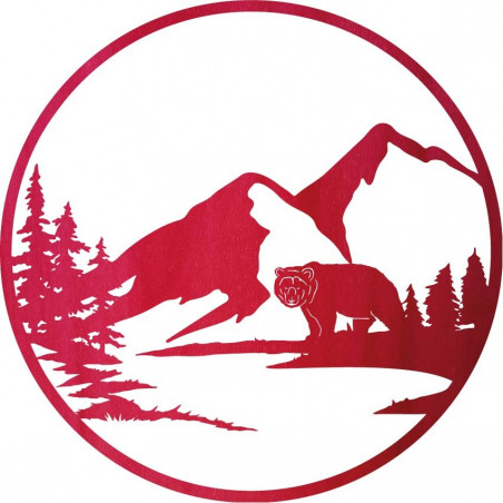 Hölzernes Wandbild einer Bärensilhouette - Natur - VIZZY