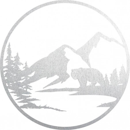 Hölzernes Wandbild einer Bärensilhouette - Natur - VIZZY