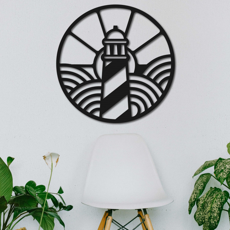 Holzbild mit Leuchtturmmotiv - FEDRO