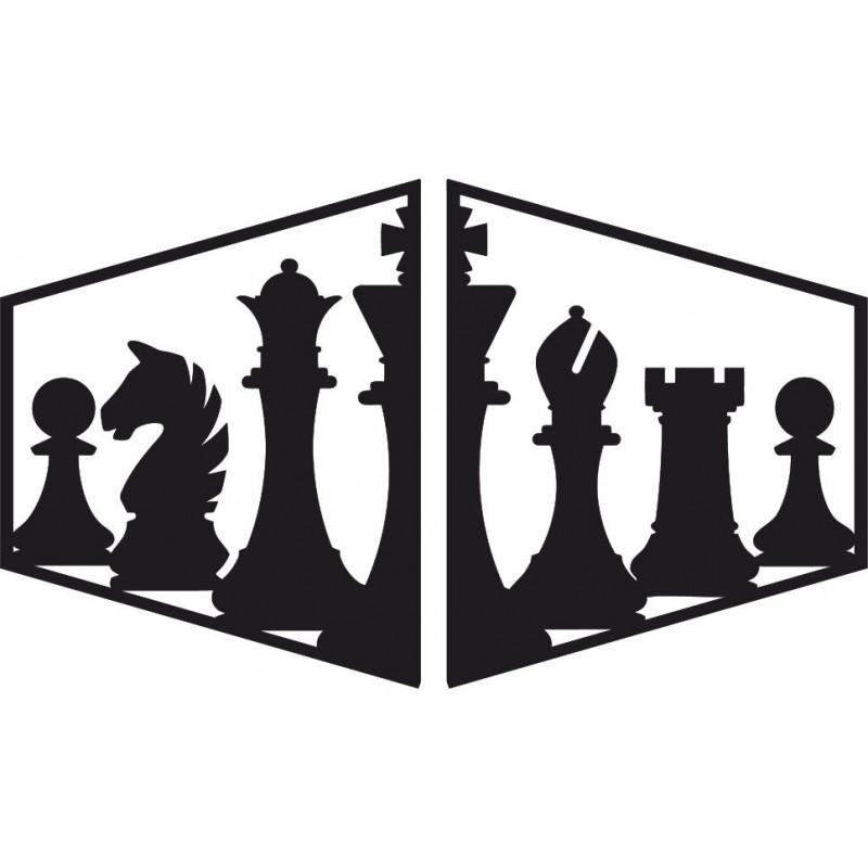 Elegantes Gemälde an der Wand einer Schachfigur...