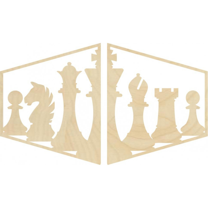 Elegantes Gemälde an der Wand einer Schachfigur...