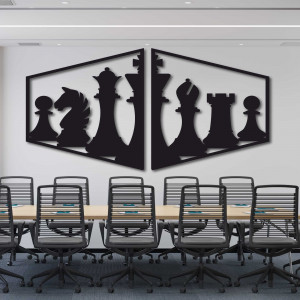 Elegantes Gemälde an der Wand einer Schachfigur - MIVAL |...