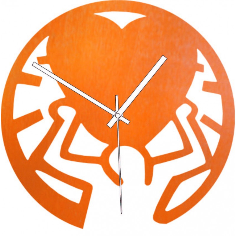 Holzuhr - Liebe auf Schultern schwarz und bunt...