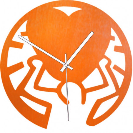 Holzuhr - Liebe auf Schultern schwarz und bunt | SENTOP PR0420