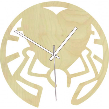 Holzuhr - Liebe auf Schultern schwarz und bunt | SENTOP PR0420