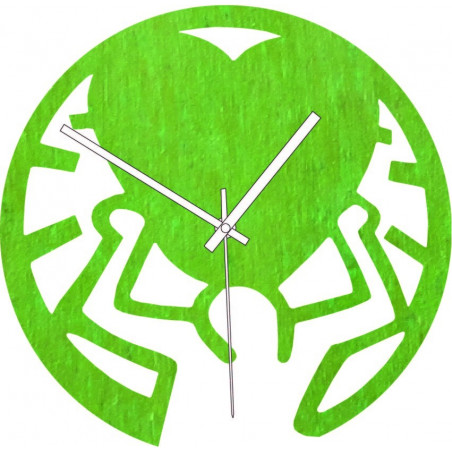 Holzuhr - Liebe auf Schultern schwarz und bunt | SENTOP PR0420