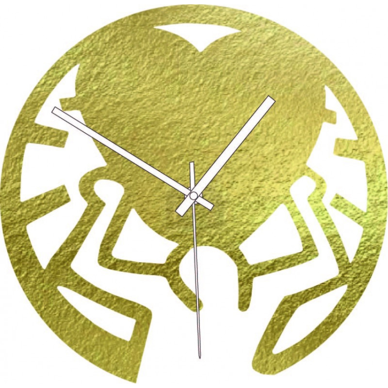 Holzuhr - Liebe auf Schultern schwarz und bunt...