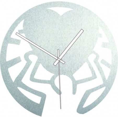 Holzuhr - Liebe auf Schultern schwarz und bunt | SENTOP PR0420