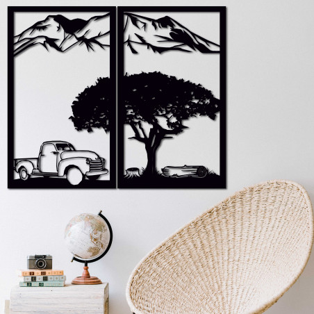 Geschnitztes zweiteiliges Wandbild Natur - BULISA