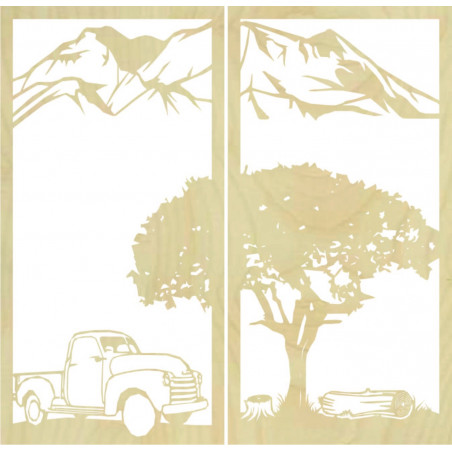 Geschnitztes zweiteiliges Wandbild Natur - BULISA