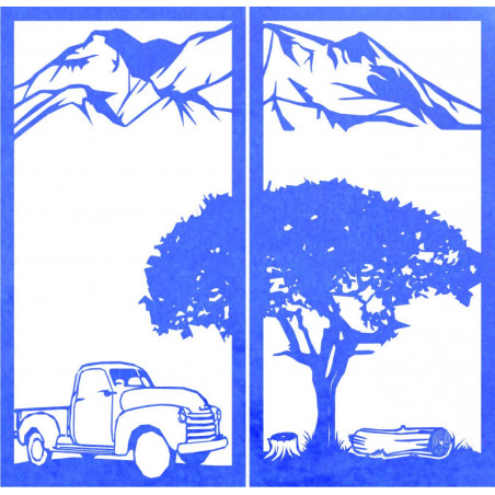 Geschnitztes zweiteiliges Wandbild Natur - BULISA