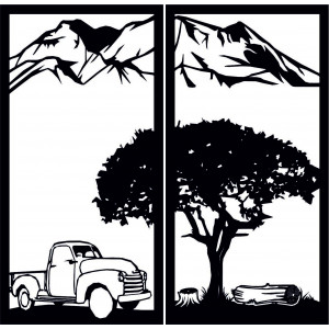 Geschnitztes zweiteiliges Wandbild Natur - BULISA 2