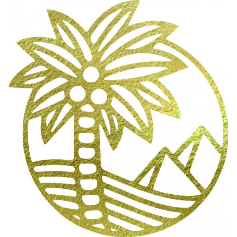 Wandbild aus Holz mit einer Palme am Strand -...