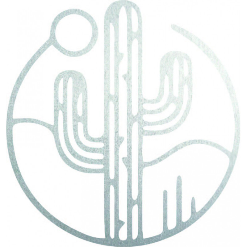 Hölzernes Wandbild eines Kaktus mit Sonne - MONK