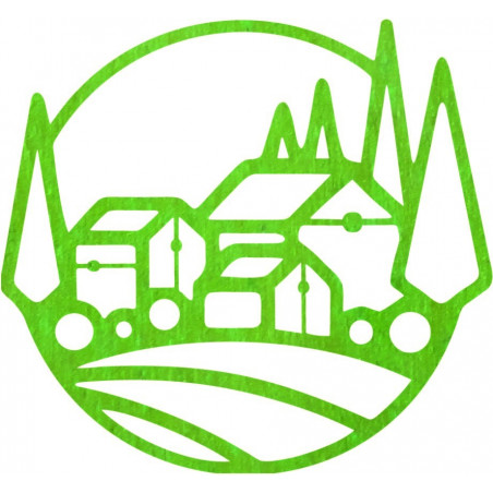 Holzbild an der Hauswand