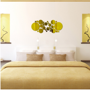 Mirror DIY decoration .Abstract golden circles. Size: 60x 40 cm