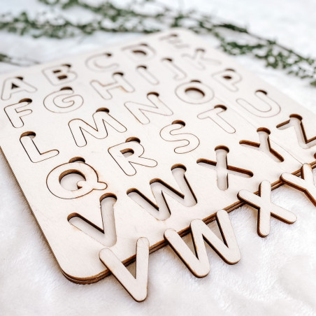 Montessori-Einsatz aus Holz für Kinder - ALPHABETICAL | SENTOP
