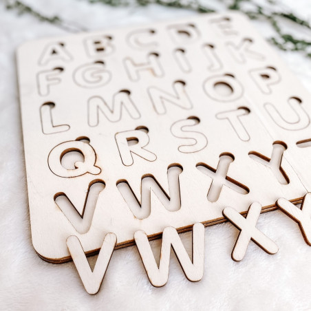 Montessori-Einsatz aus Holz für Kinder - ALPHABETICAL | SENTOP